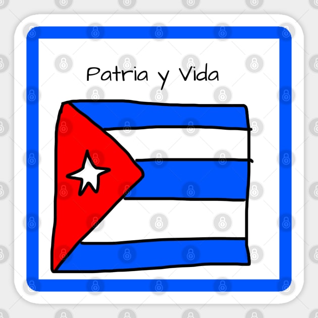 Patria y Vida Cuban Flag Sticker by VazMas Design